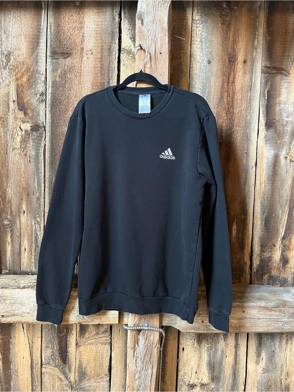 adidas Black Men’s Crewneck Sweatshirt with Small Chest Logo